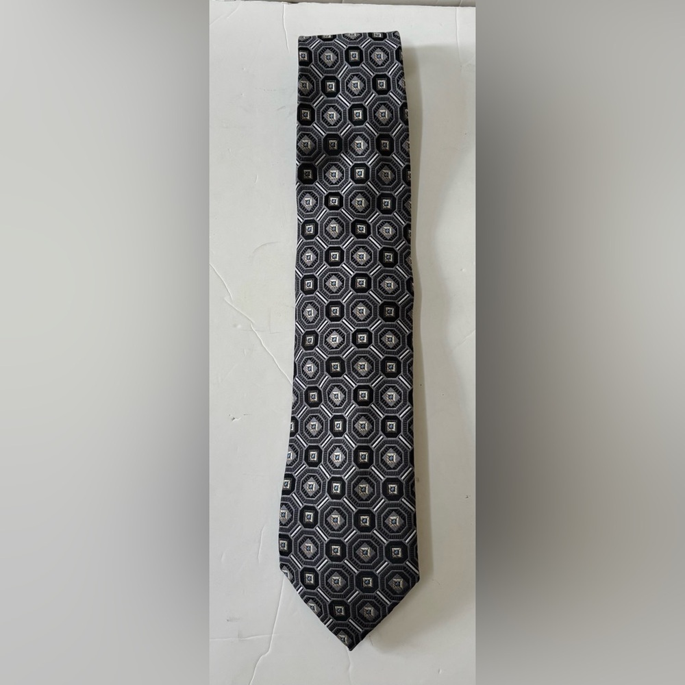 Geometric Black and Gray Men's Tie